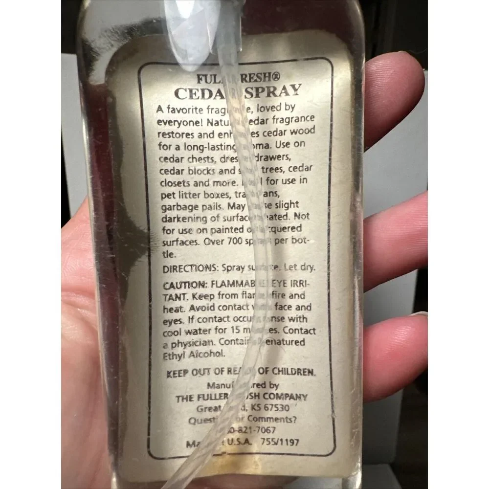 Fuller Brush Company Full Fresh Cedar Spray 3.8 fl. oz. / 112 ml.‎ With Cap NEW